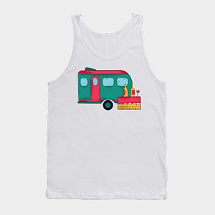 Funny Camper With Wine Tank Top